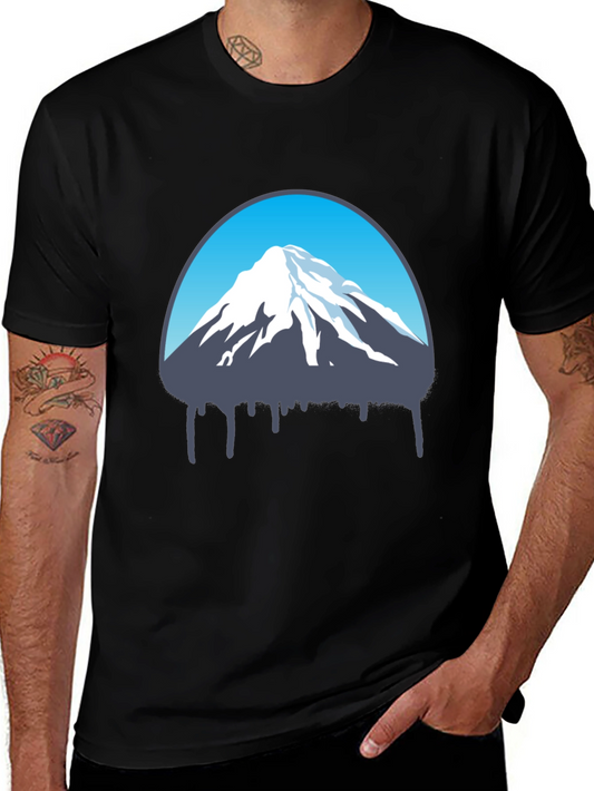 Mountain Graphic Print Black T-Shirt