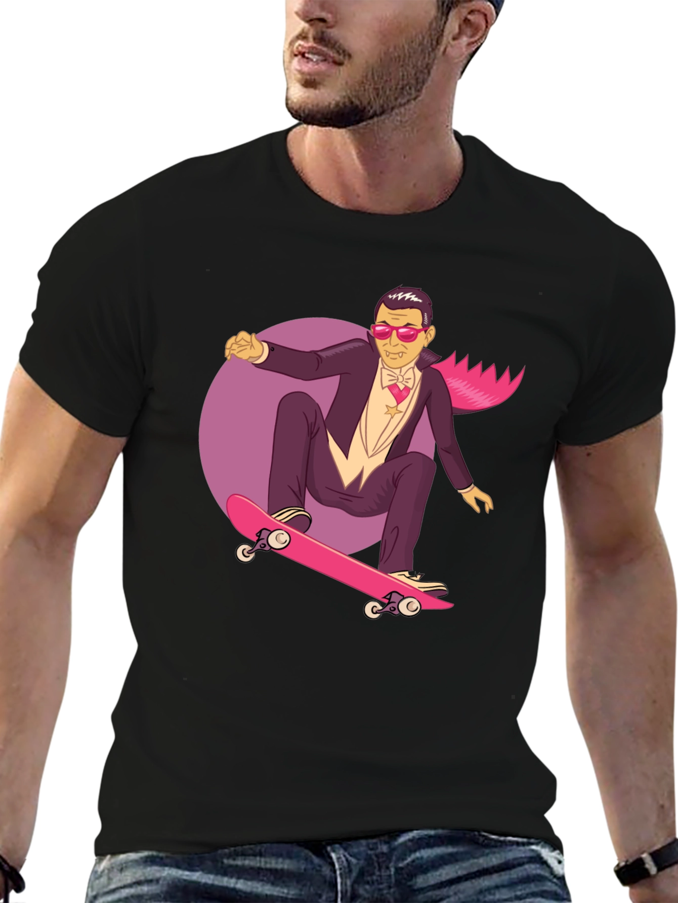 Skateboarding Vampire Graphic Tee