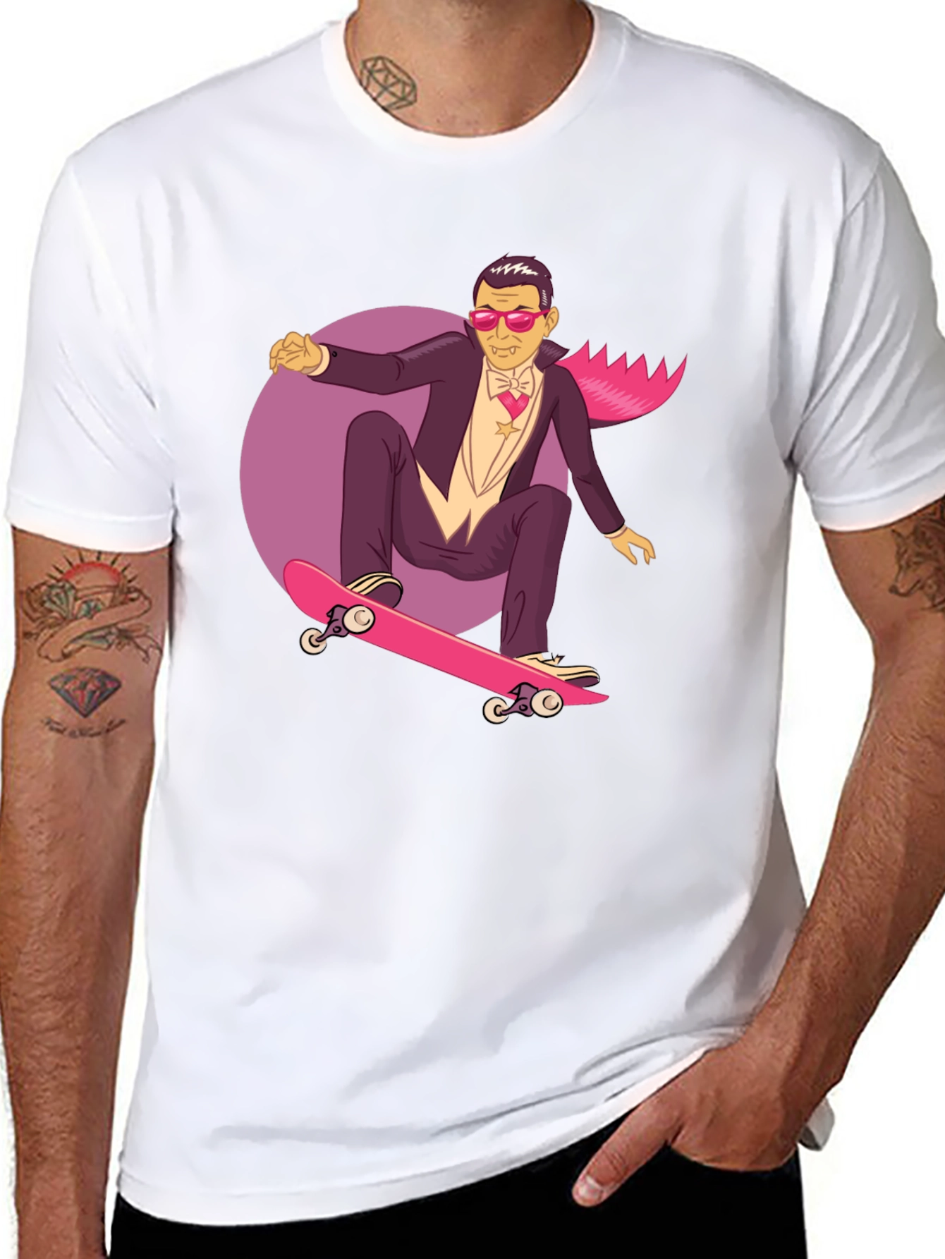 Skateboarding Vampire Graphic Tee