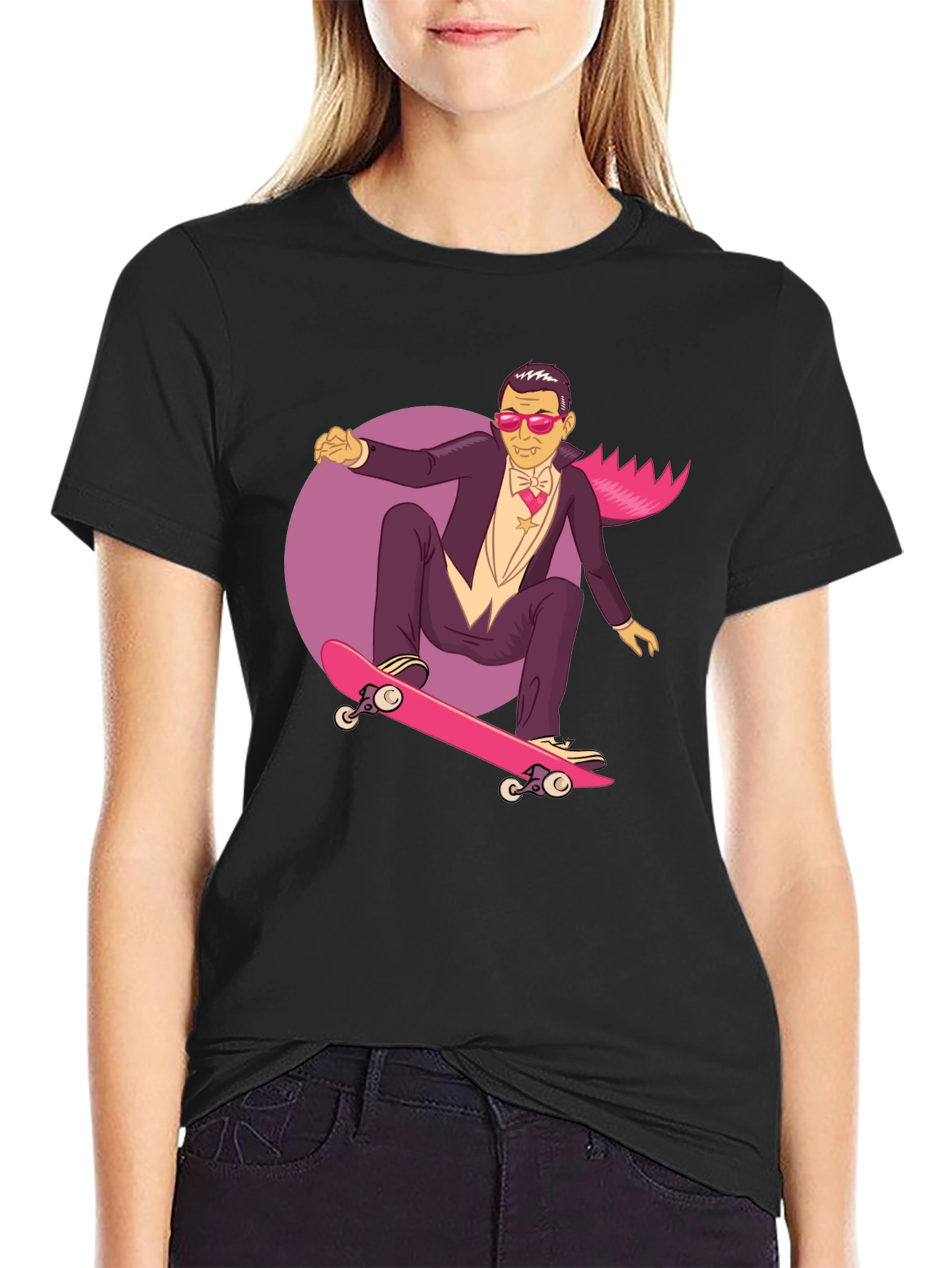Skateboarding Vampire Graphic Tee