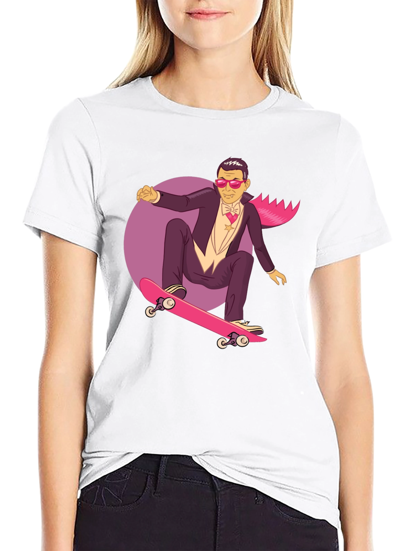 Skateboarding Vampire Graphic Tee
