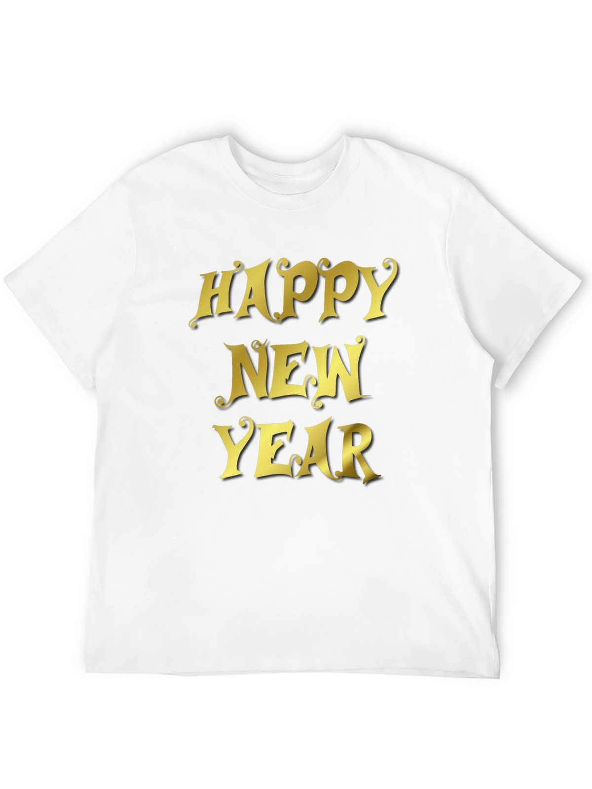 Happy New Year T-Shirt - Black Crew Neck