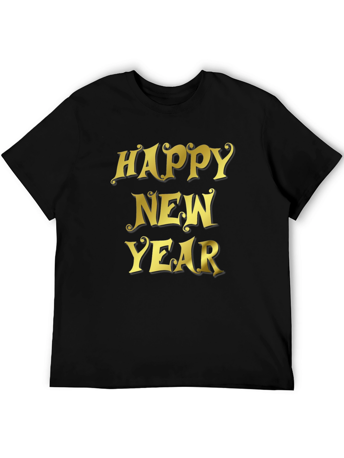 Happy New Year T-Shirt - Black Crew Neck