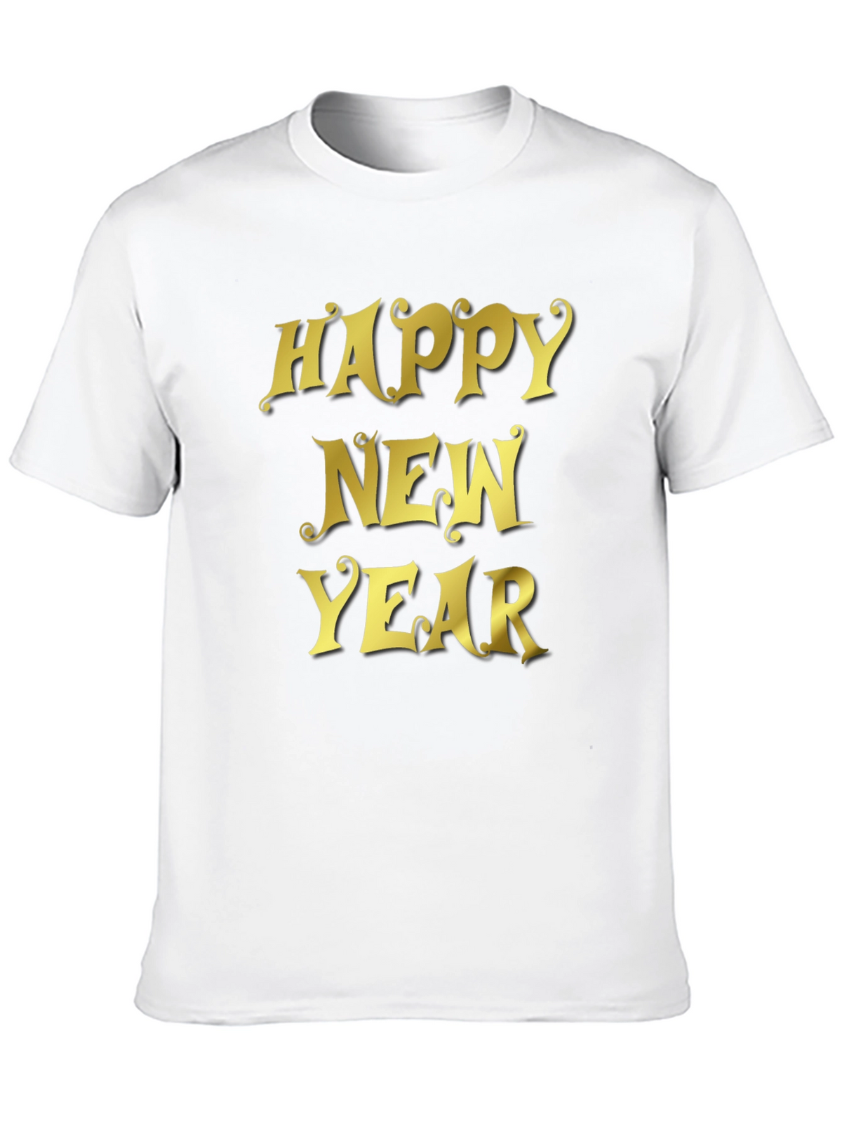 Happy New Year T-Shirt - Black Crew Neck