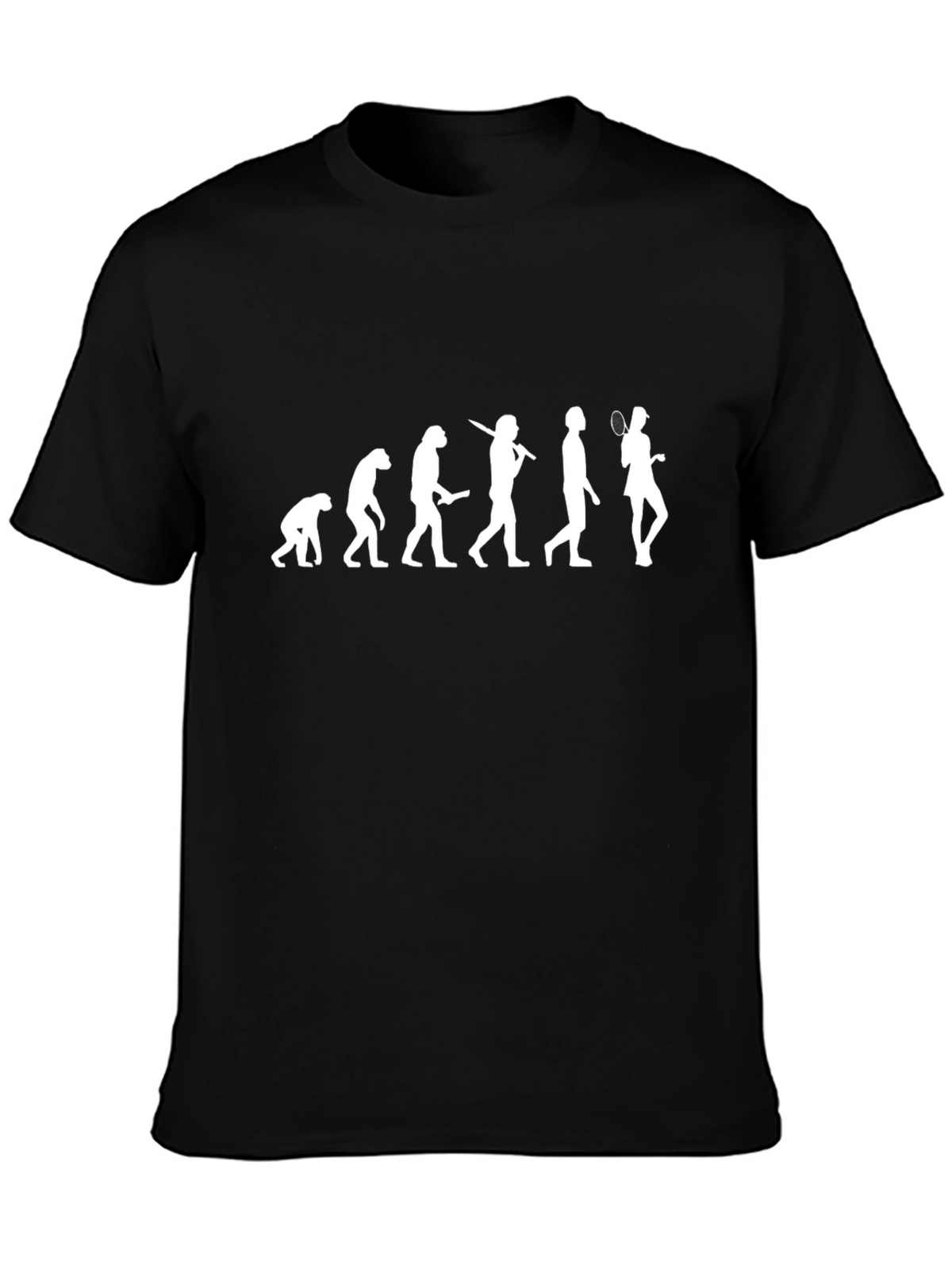 Evolution of Badminton Black T-Shirt