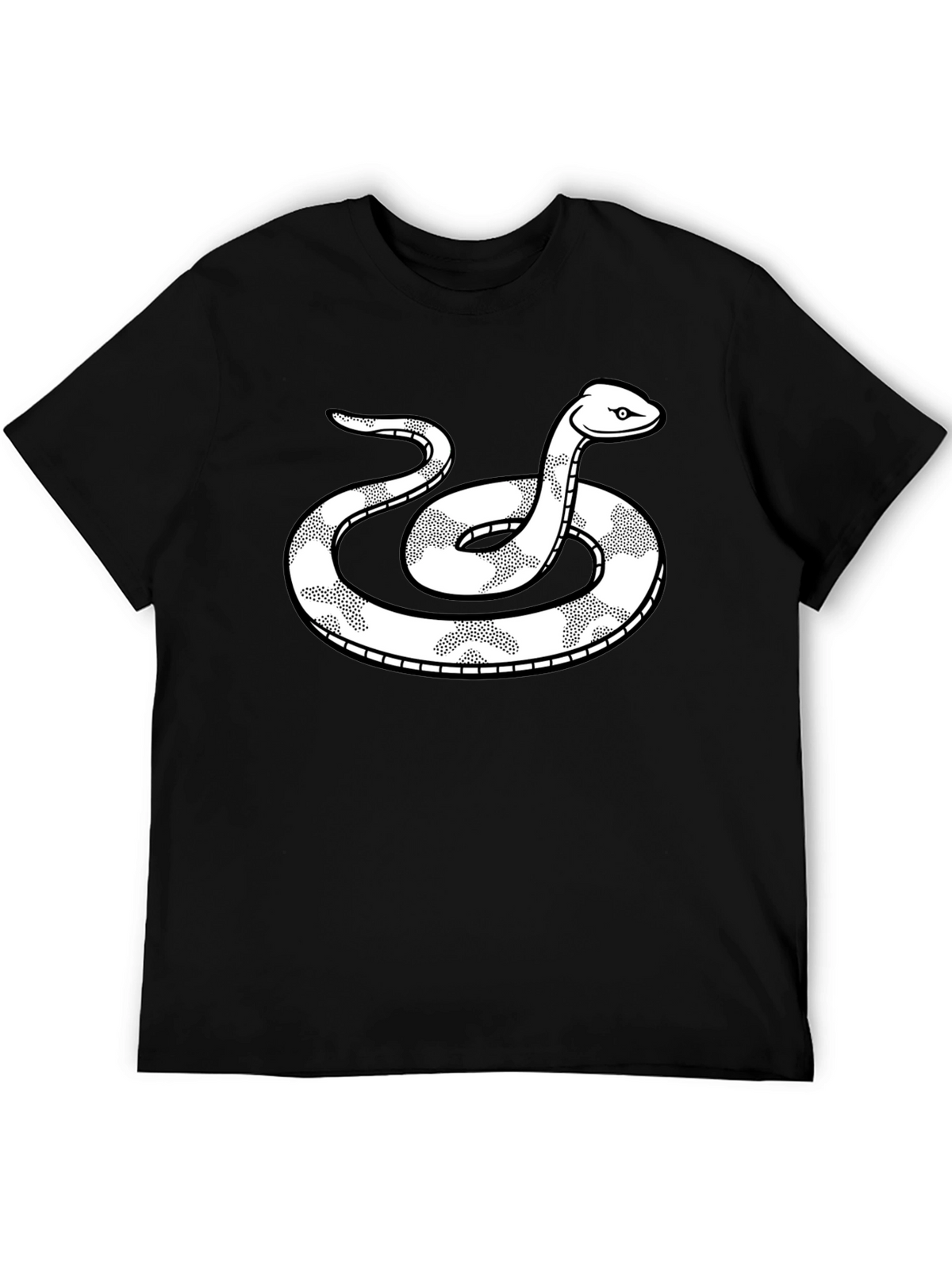 Snake Graphic Tee - Black Cotton T-Shirt