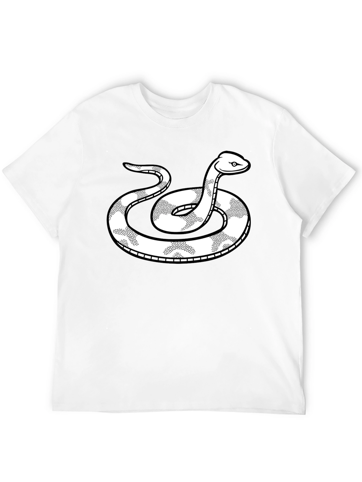 Snake Graphic Tee - Black Cotton T-Shirt