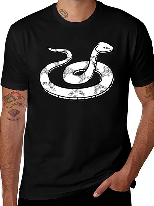 Snake Graphic Tee - Black Cotton T-Shirt