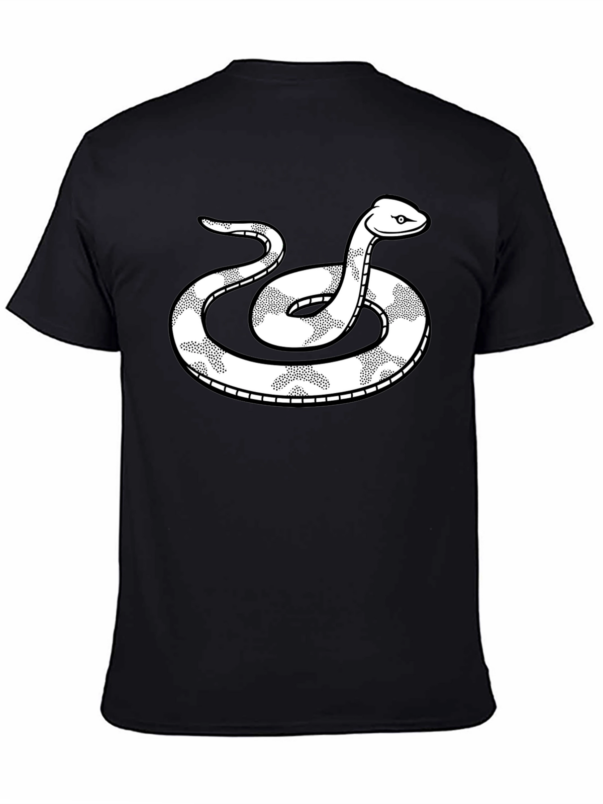Snake Graphic Tee - Black Cotton T-Shirt