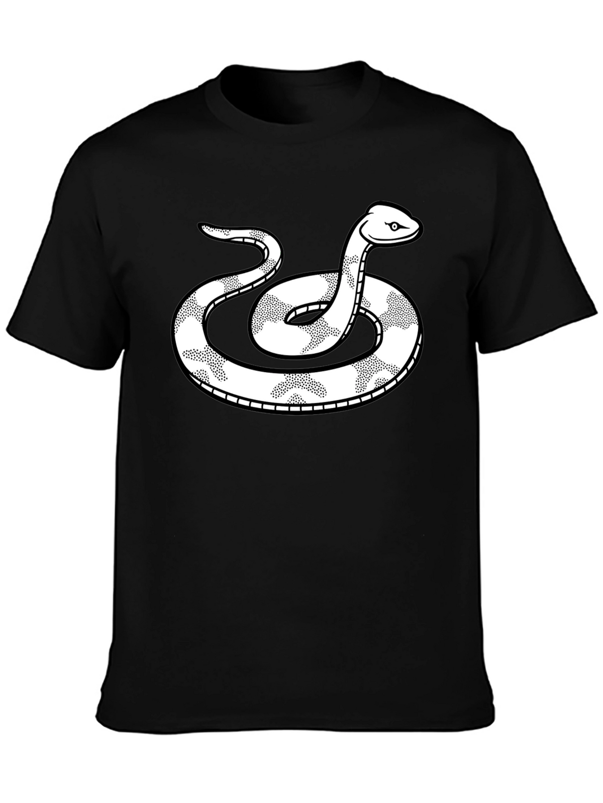 Snake Graphic Tee - Black Cotton T-Shirt