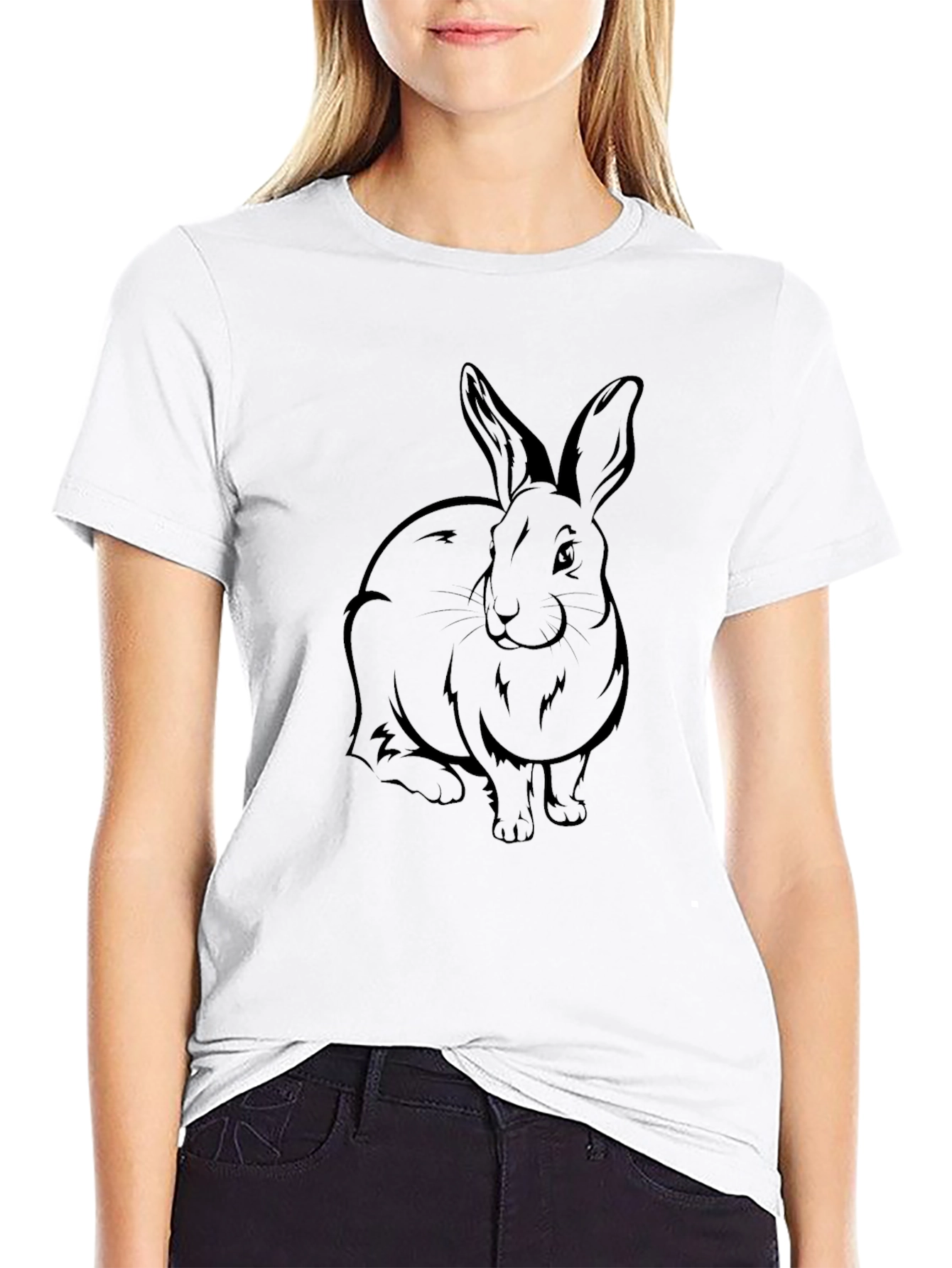 Rabbit Graphic Print T-Shirt