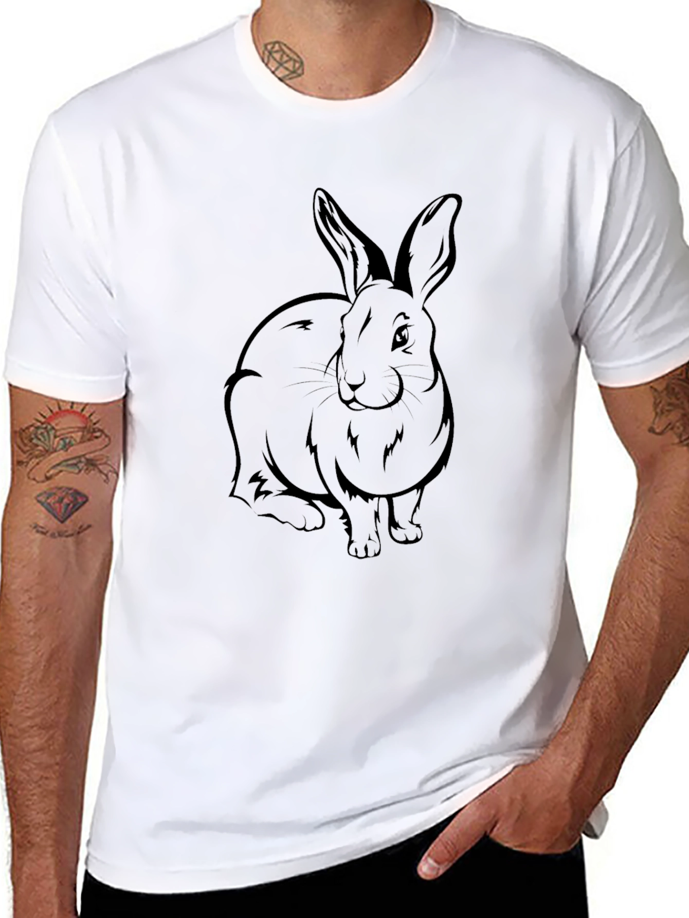 Rabbit Graphic Print T-Shirt