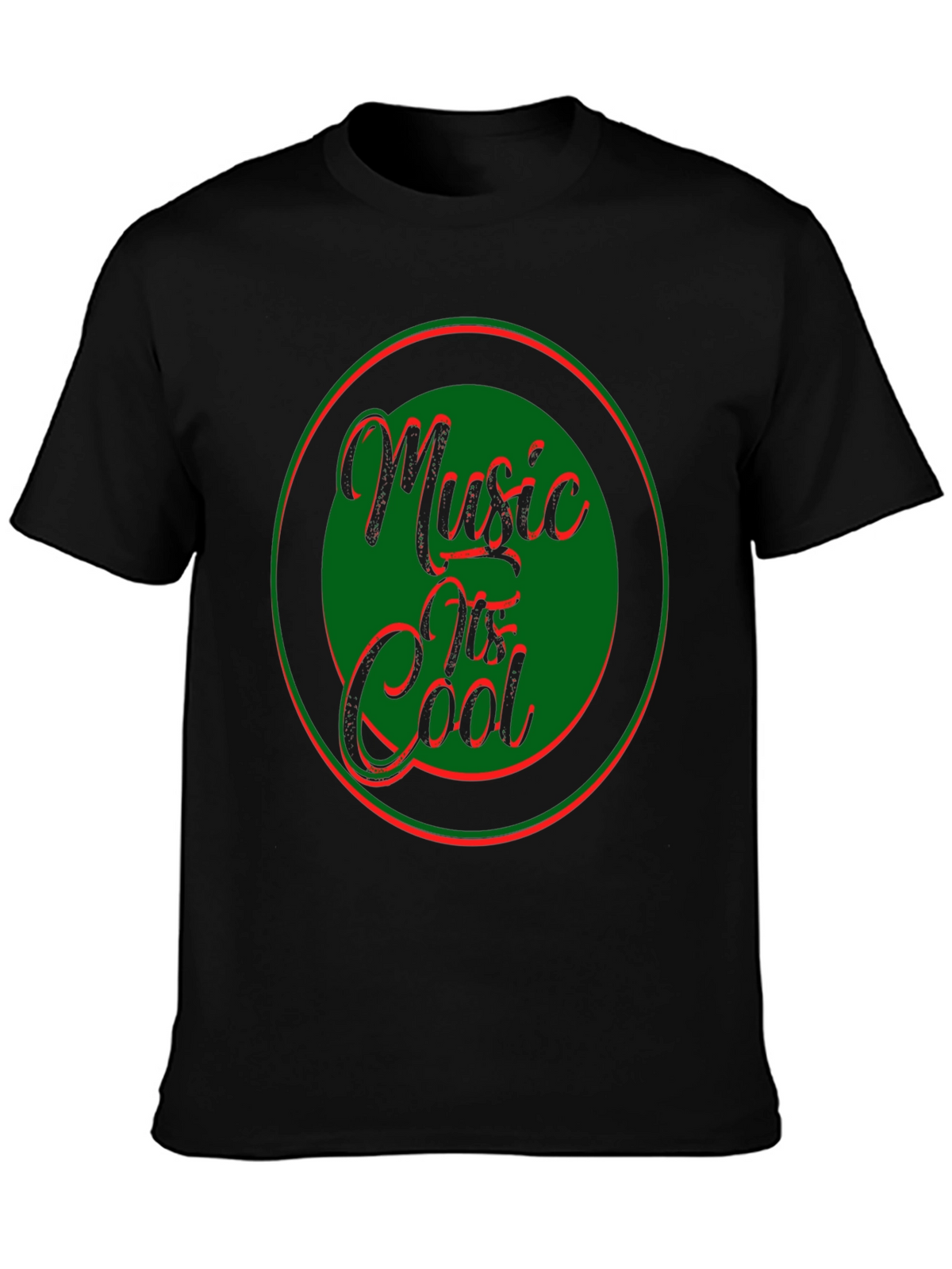 Music Is Cool Graphic Tee - Black