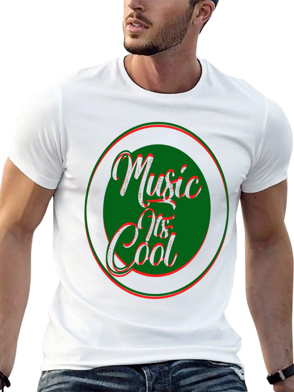 Music Is Cool Graphic Tee - Black