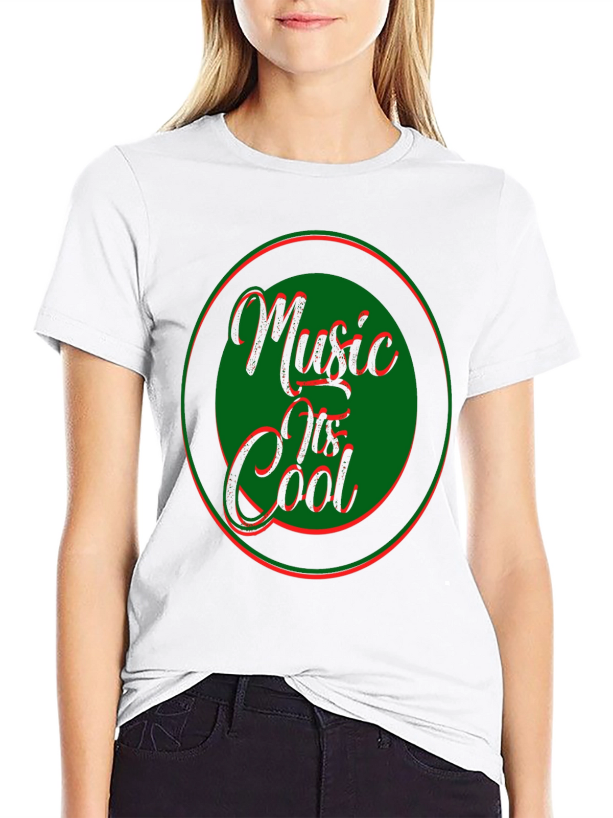 Music Is Cool Graphic Tee - Black
