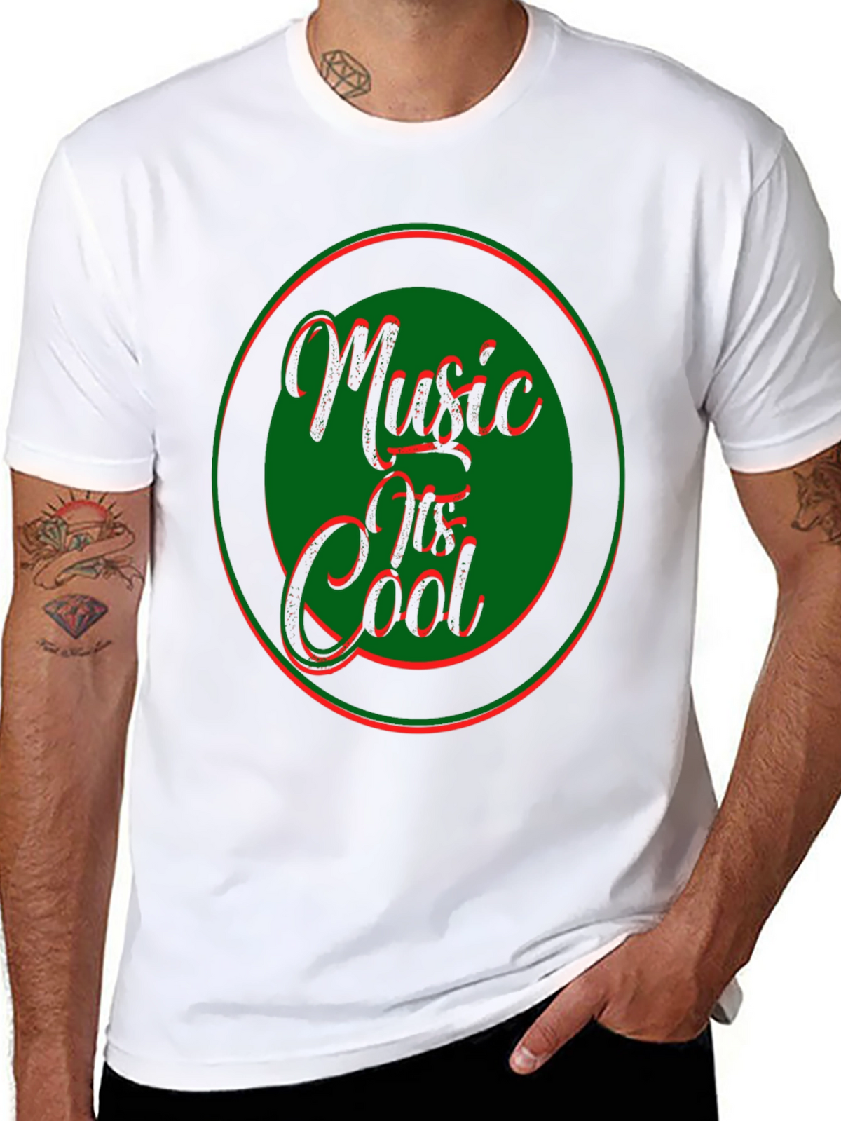 Music Is Cool Graphic Tee - Black