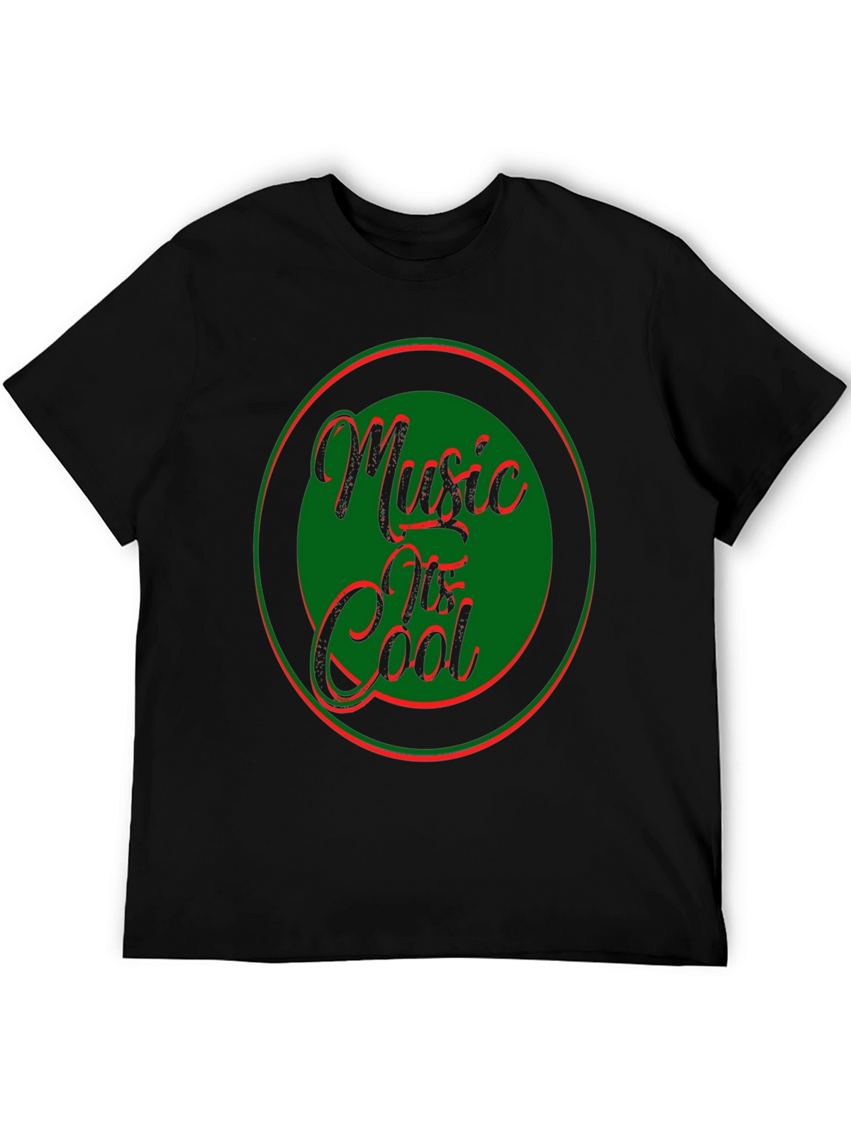 Music Is Cool Graphic Tee - Black