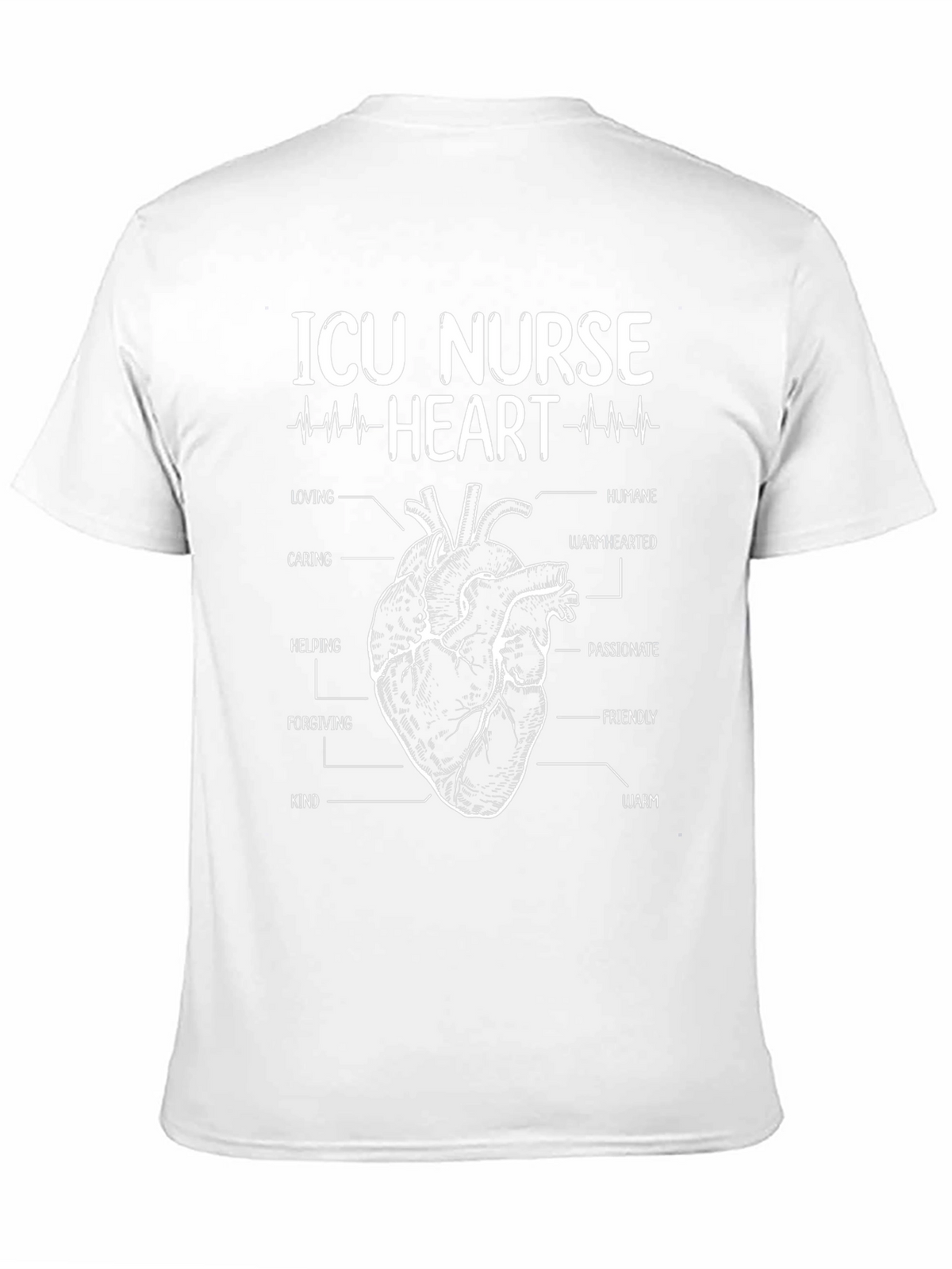 ICU Nurse Heart Anatomy T-Shirt - Black