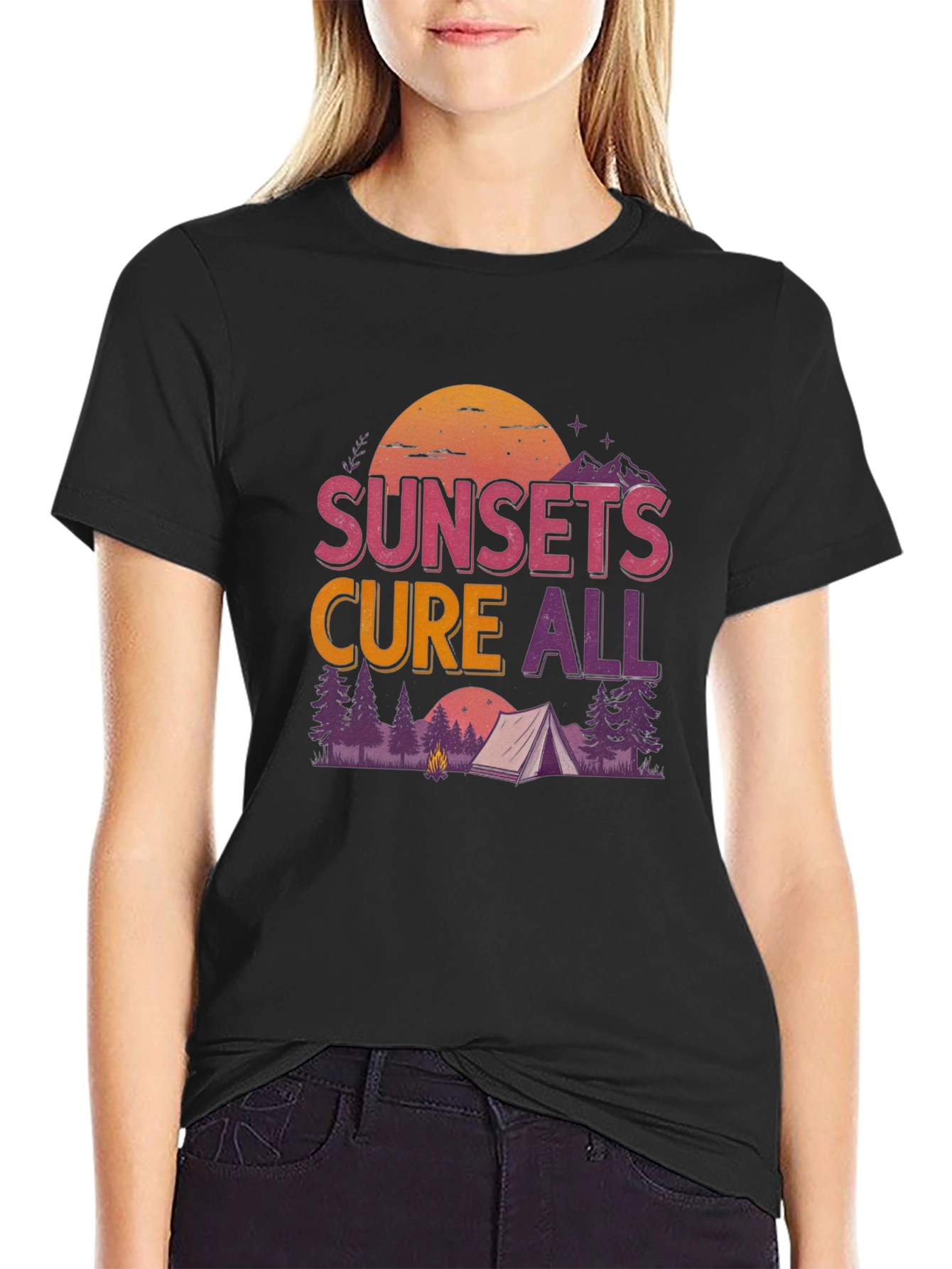 Sunsets Cure All Camping Graphic Tee