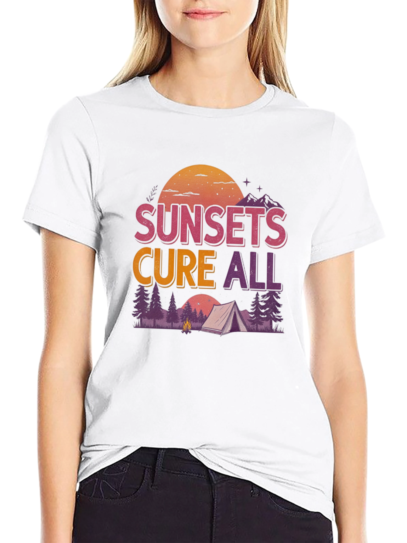 Sunsets Cure All Camping Graphic Tee