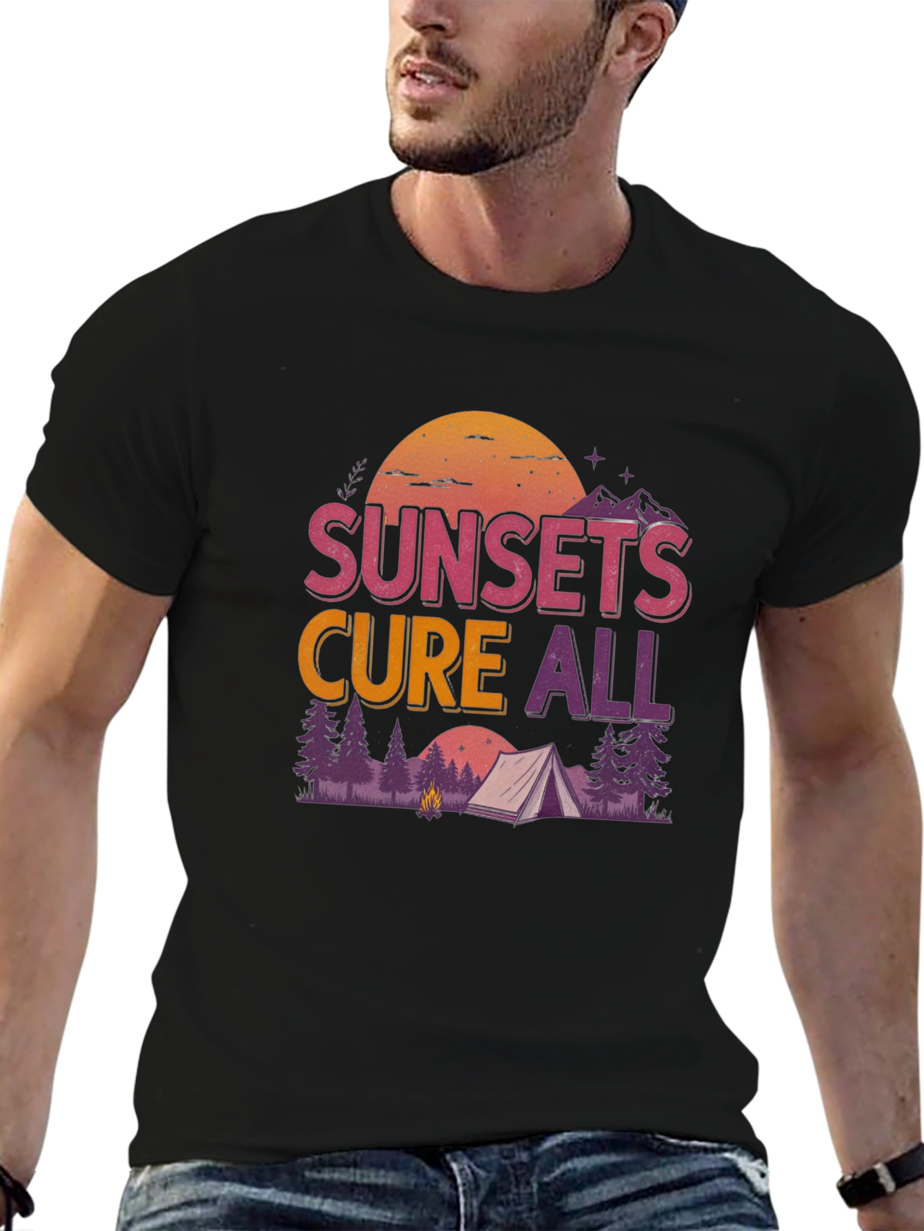 Sunsets Cure All Camping Graphic Tee