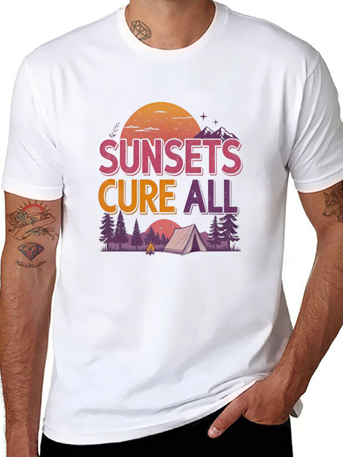 Sunsets Cure All Camping Graphic Tee