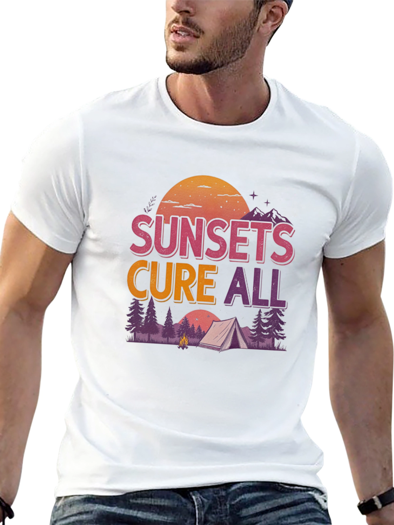 Sunsets Cure All Camping Graphic Tee