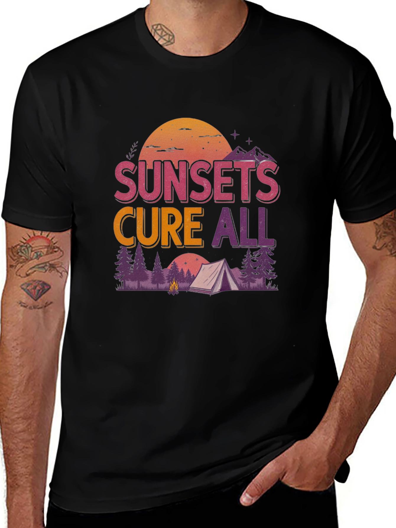 Sunsets Cure All Camping Graphic Tee