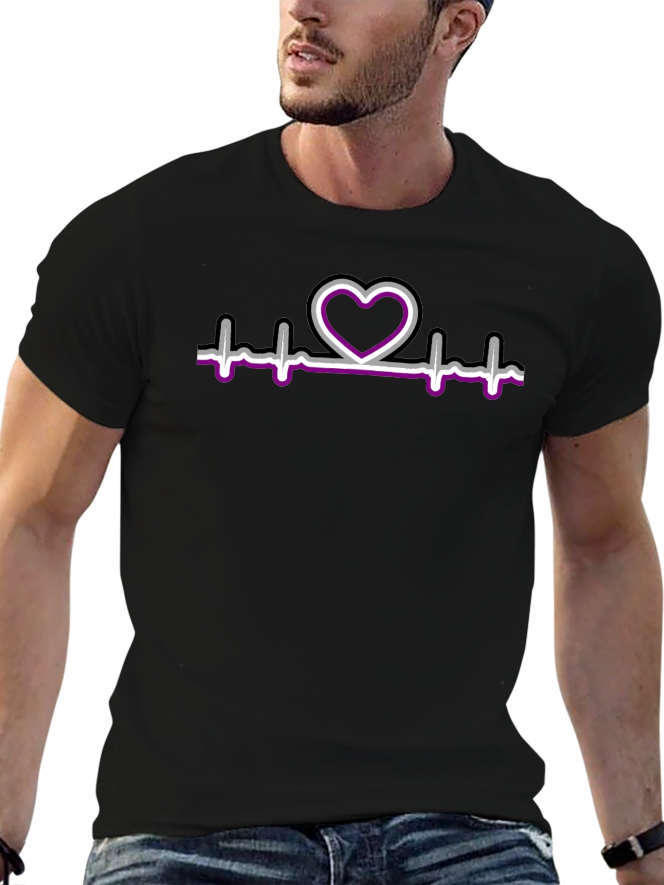 Asexual Pride Heartbeat T-Shirt