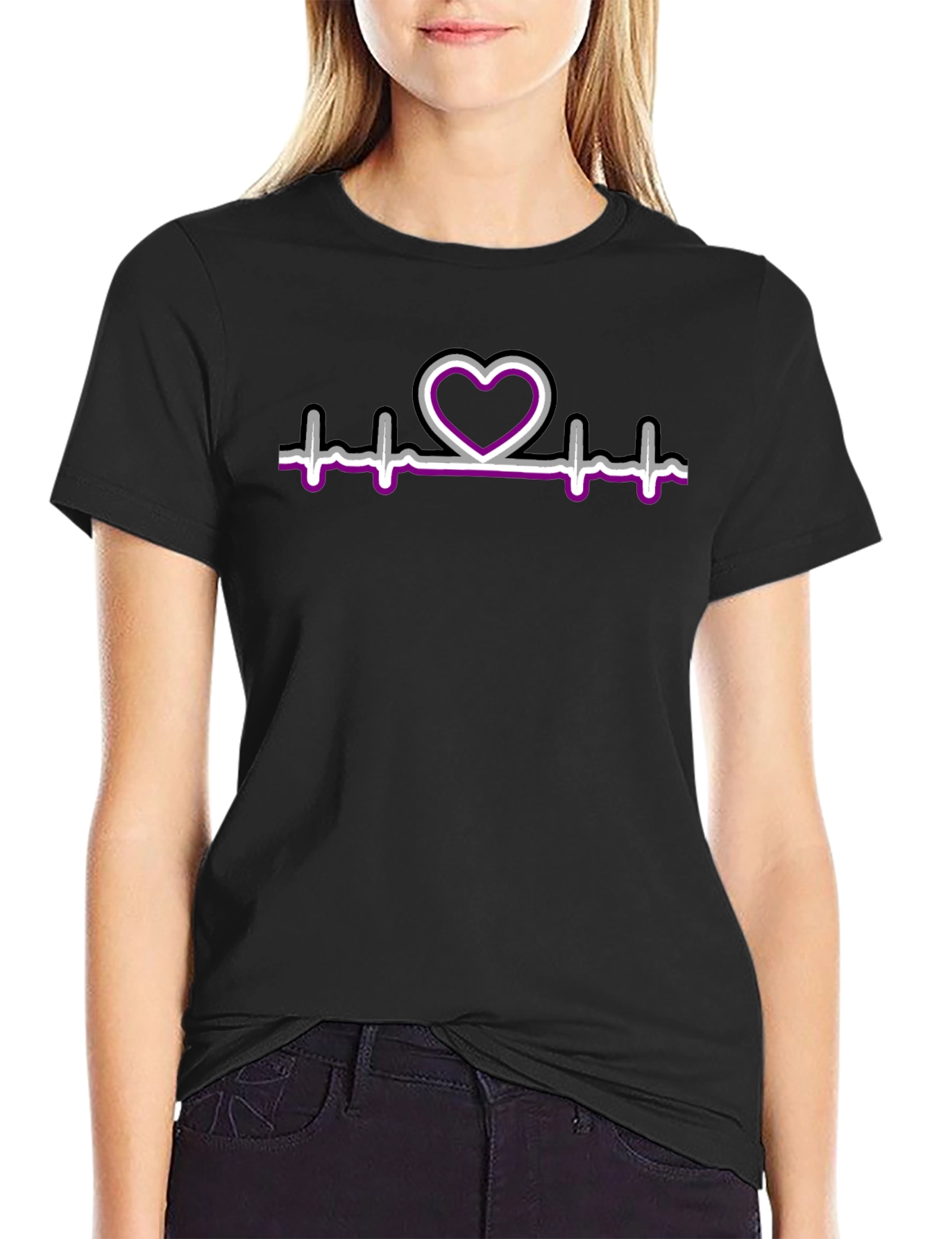 Asexual Pride Heartbeat T-Shirt