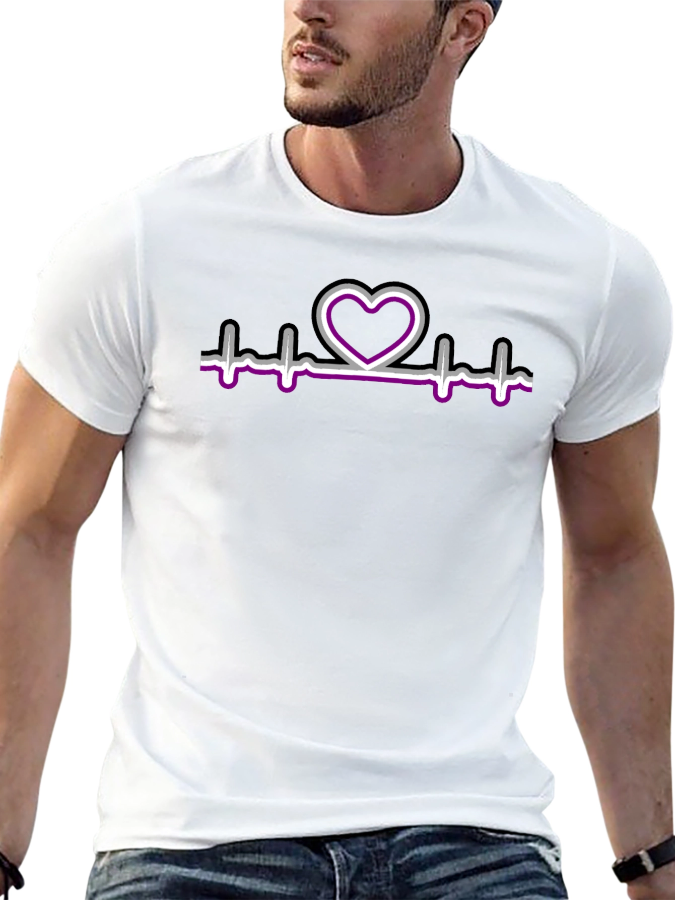 Asexual Pride Heartbeat T-Shirt