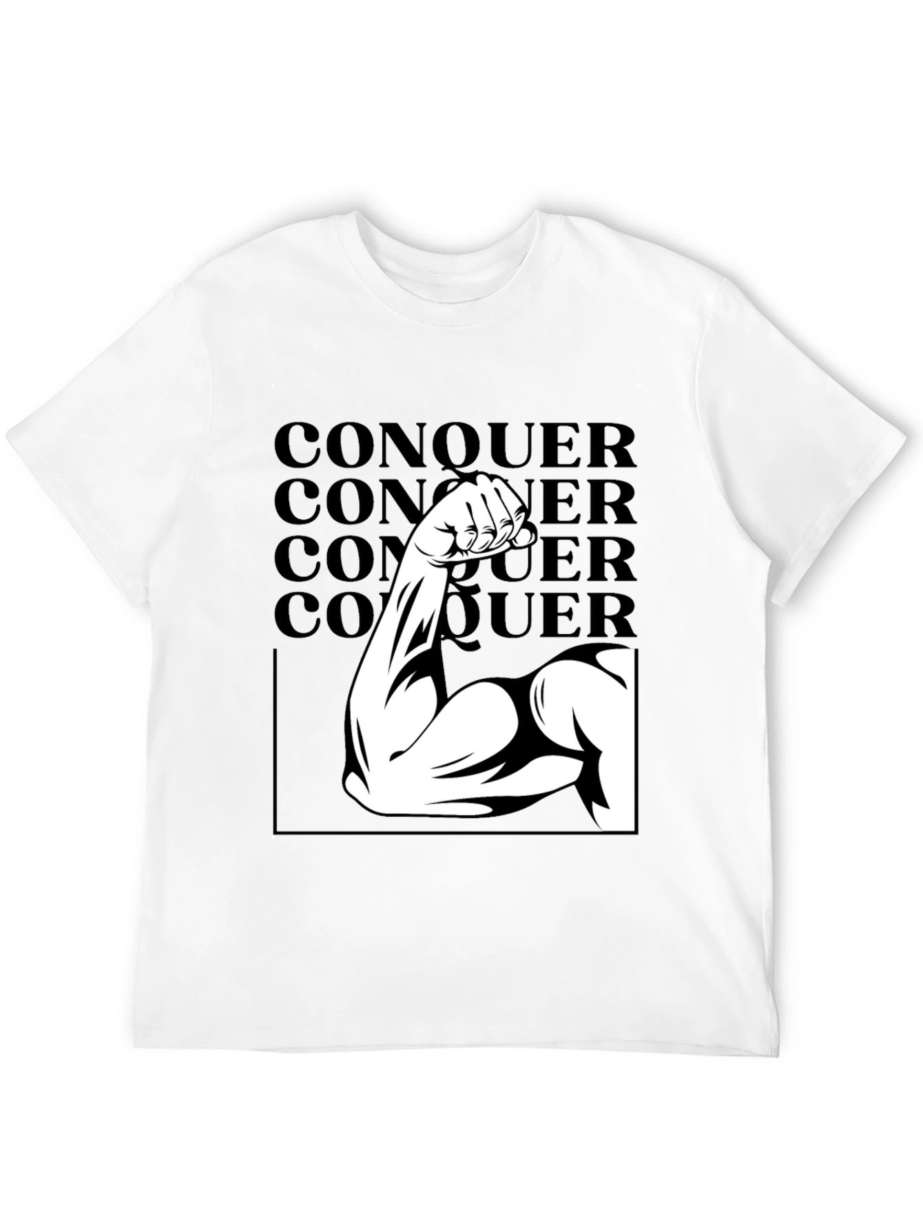 Conquer Graphic Tee - Black Cotton T-Shirt