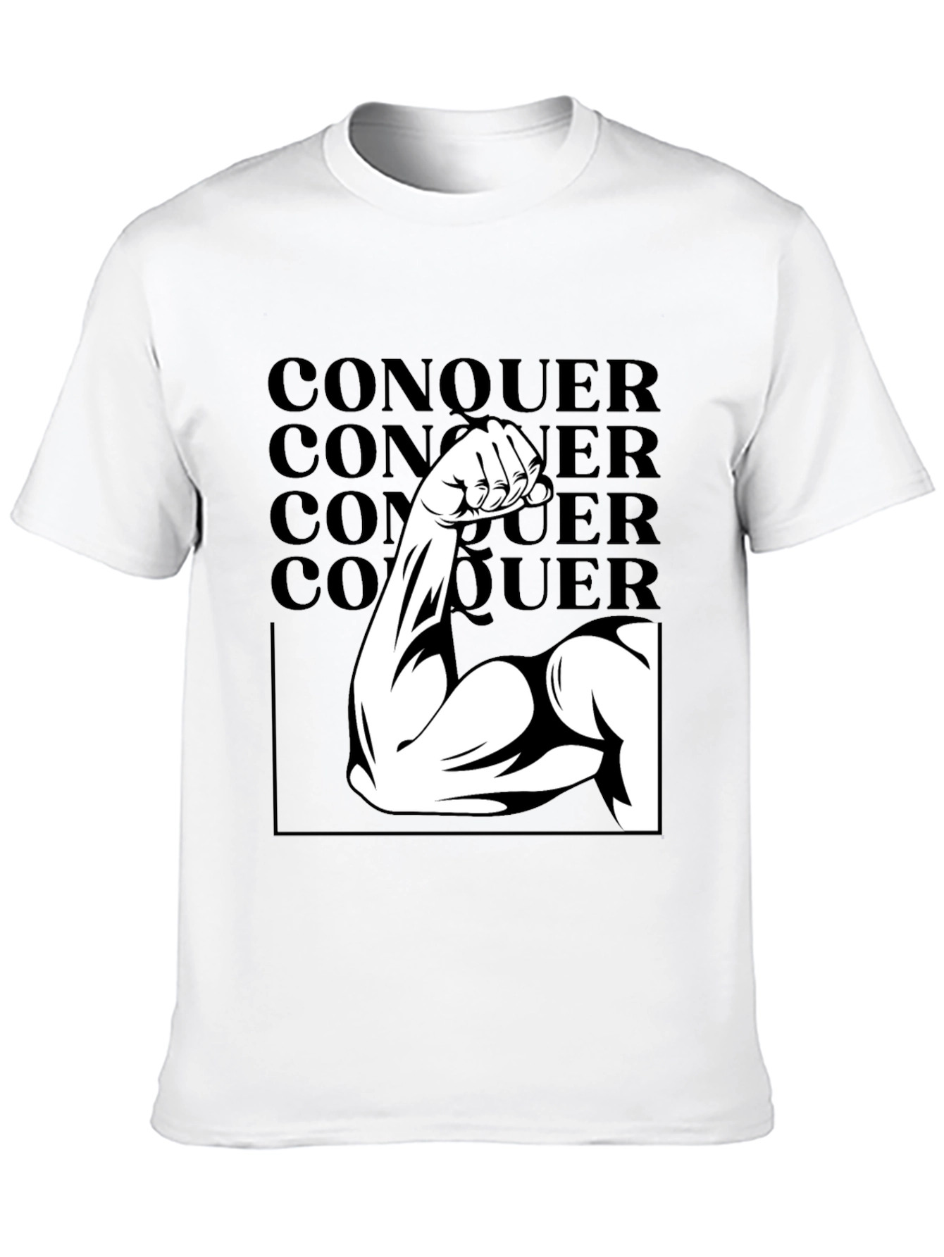 Conquer Graphic Tee - Black Cotton T-Shirt