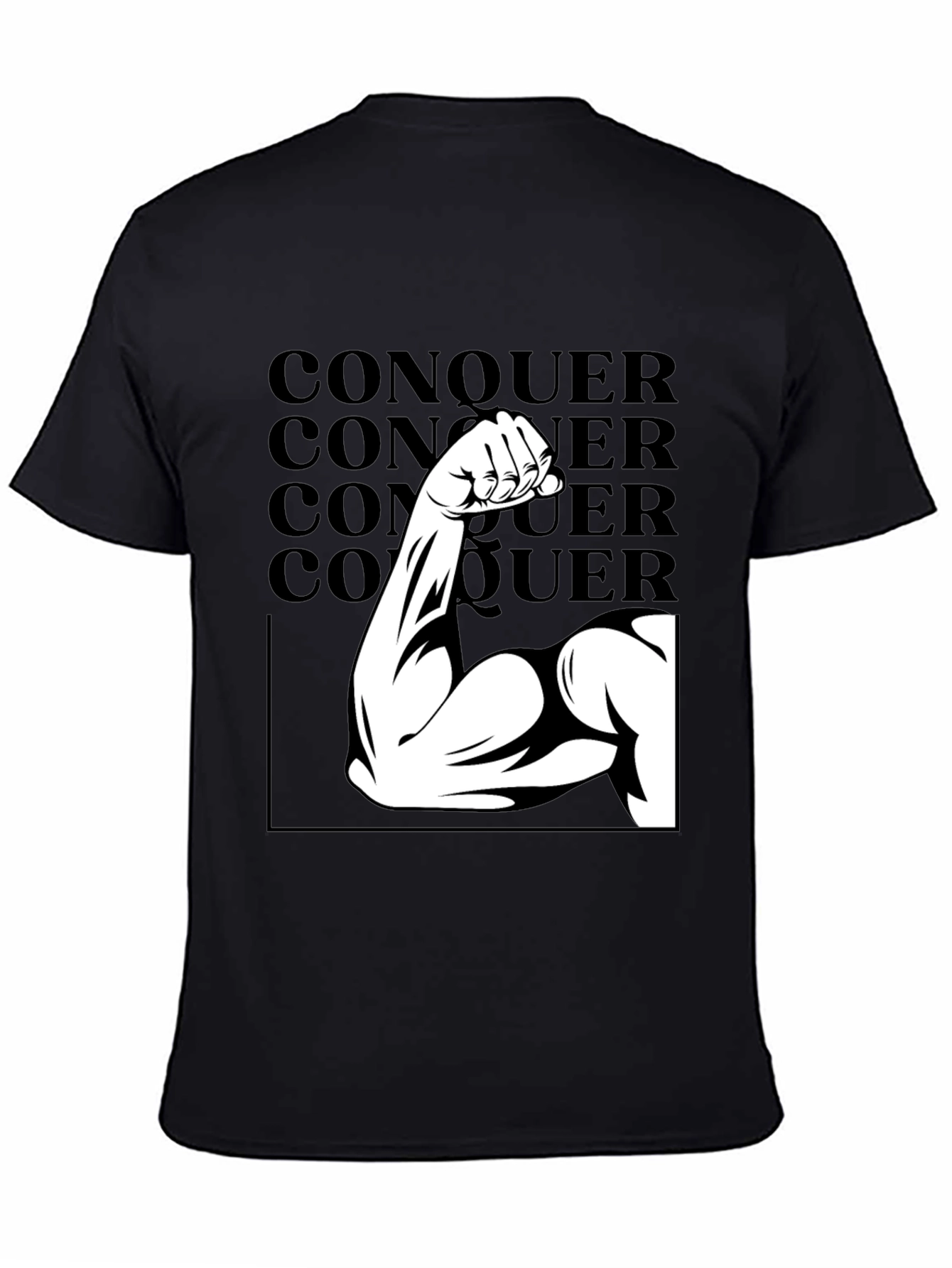 Conquer Graphic Tee - Black Cotton T-Shirt