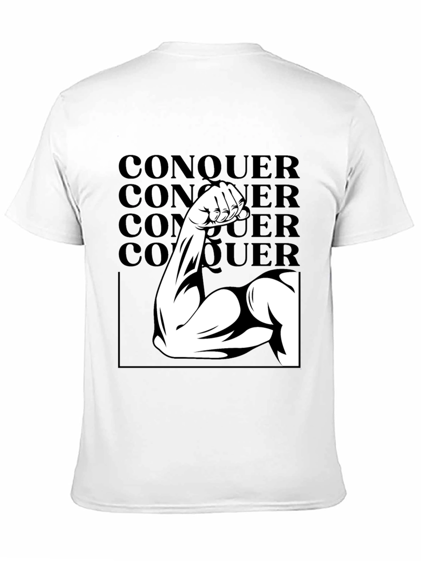 Conquer Graphic Tee - Black Cotton T-Shirt
