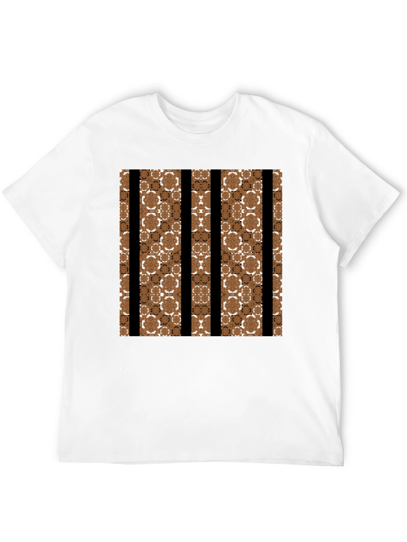 Abstract Floral Striped Graphic Tee