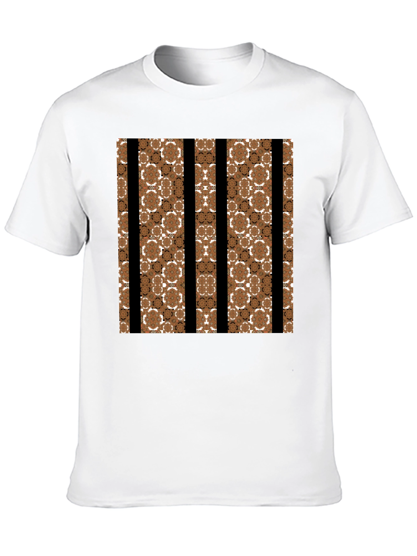 Abstract Floral Striped Graphic Tee