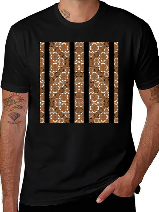 Abstract Floral Striped Graphic Tee