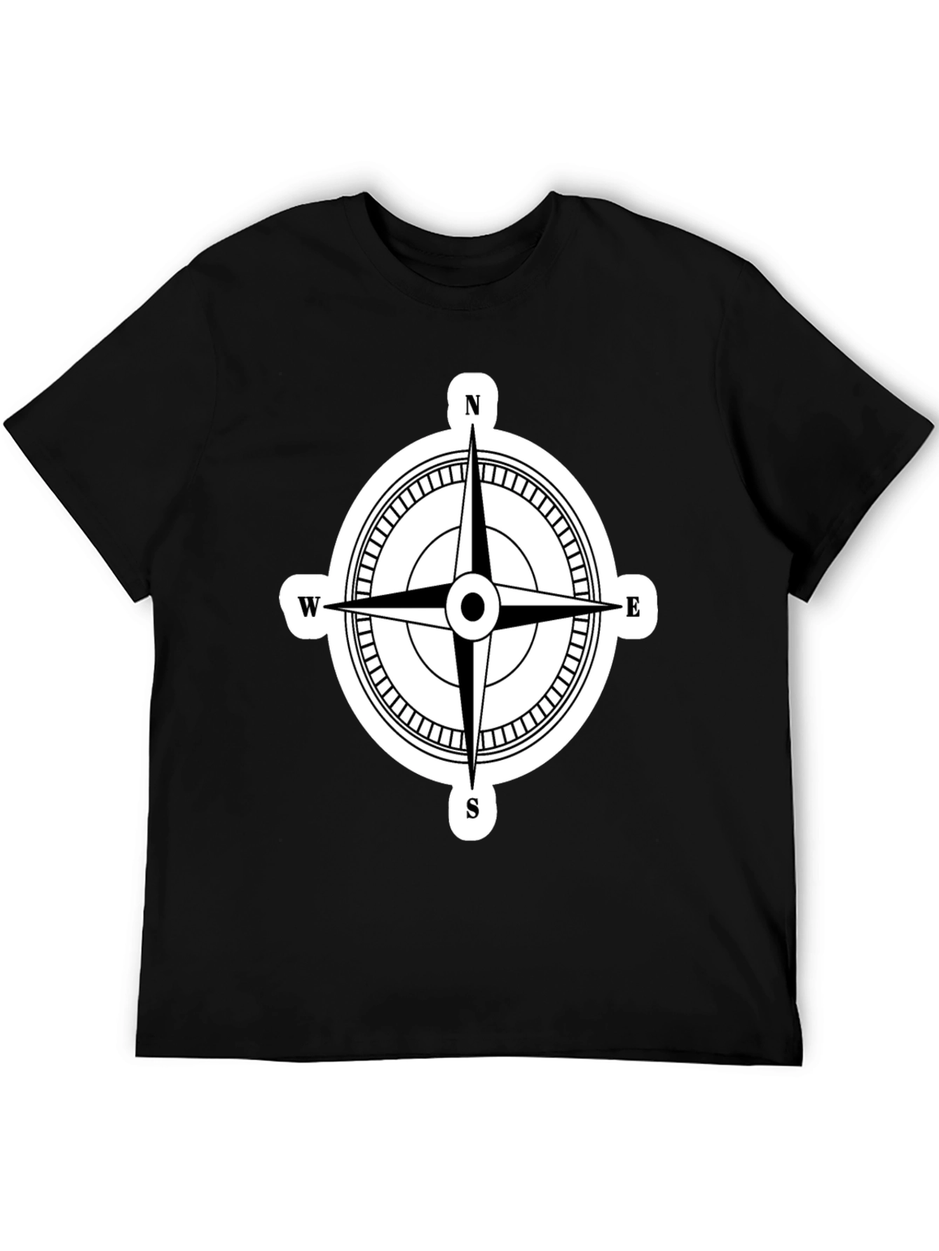 Compass Rose Graphic T-Shirt - Black