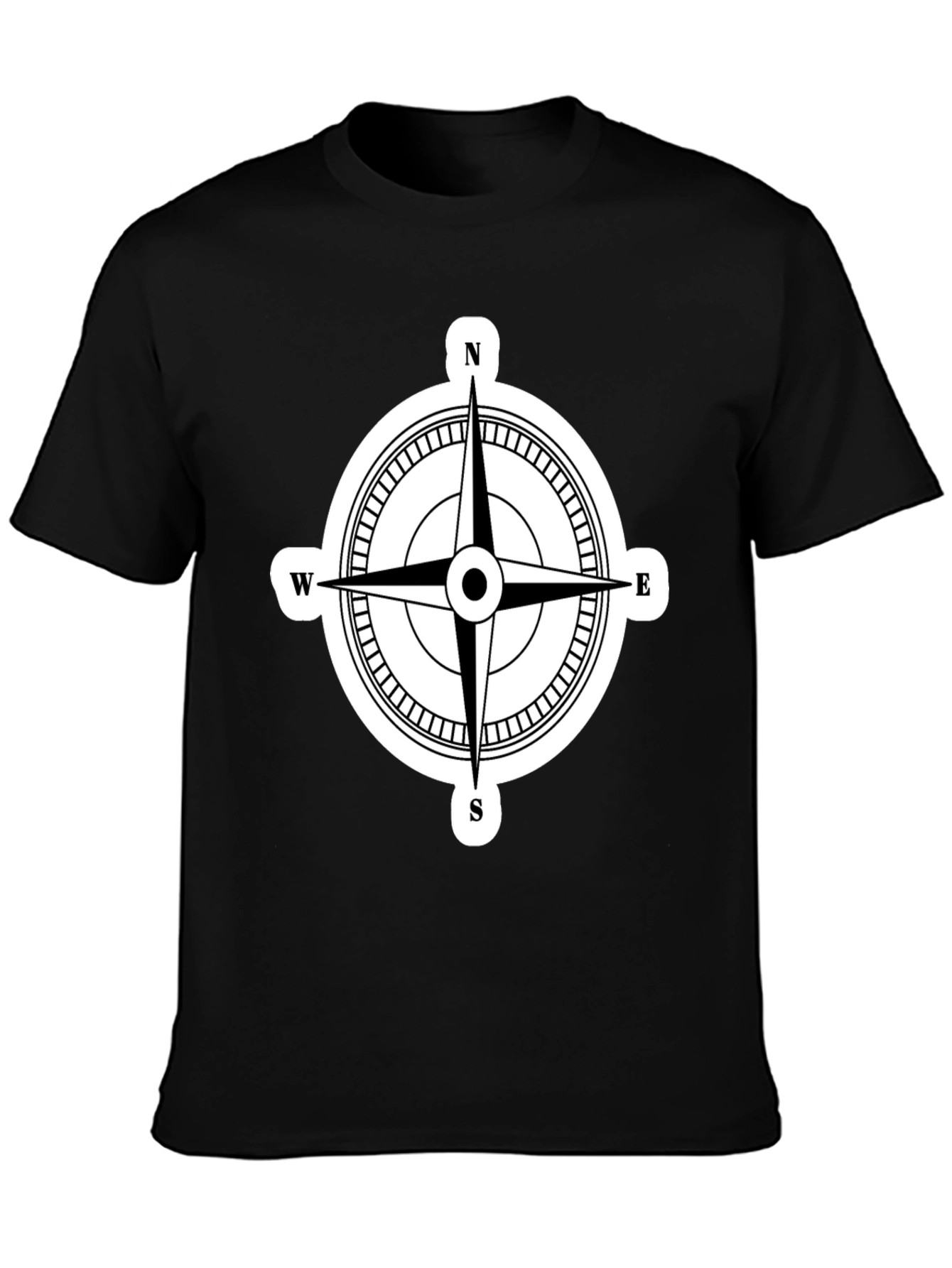 Compass Rose Graphic T-Shirt - Black
