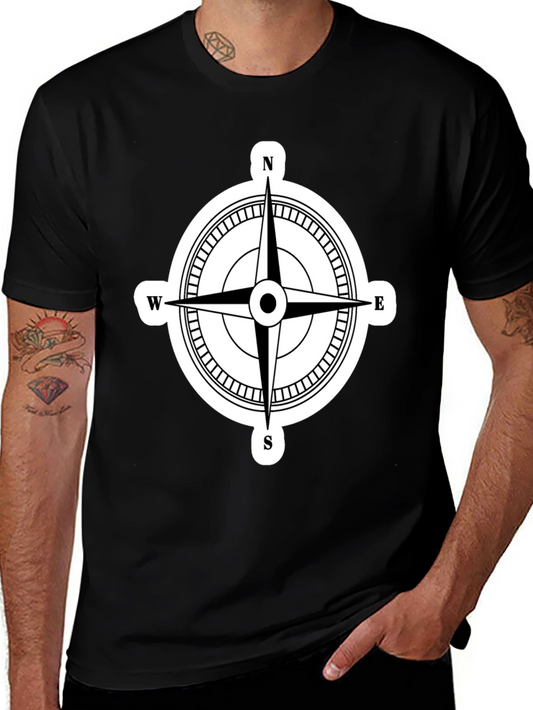 Compass Rose Graphic T-Shirt - Black