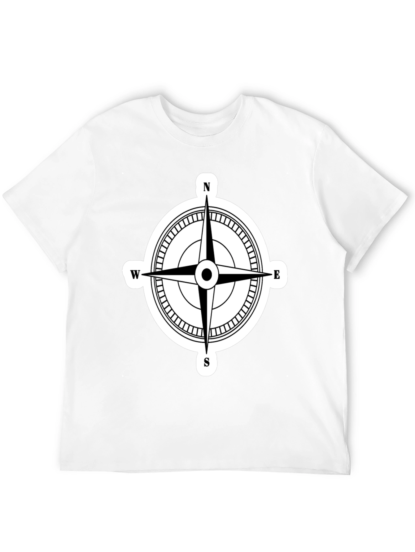 Compass Rose Graphic T-Shirt - Black