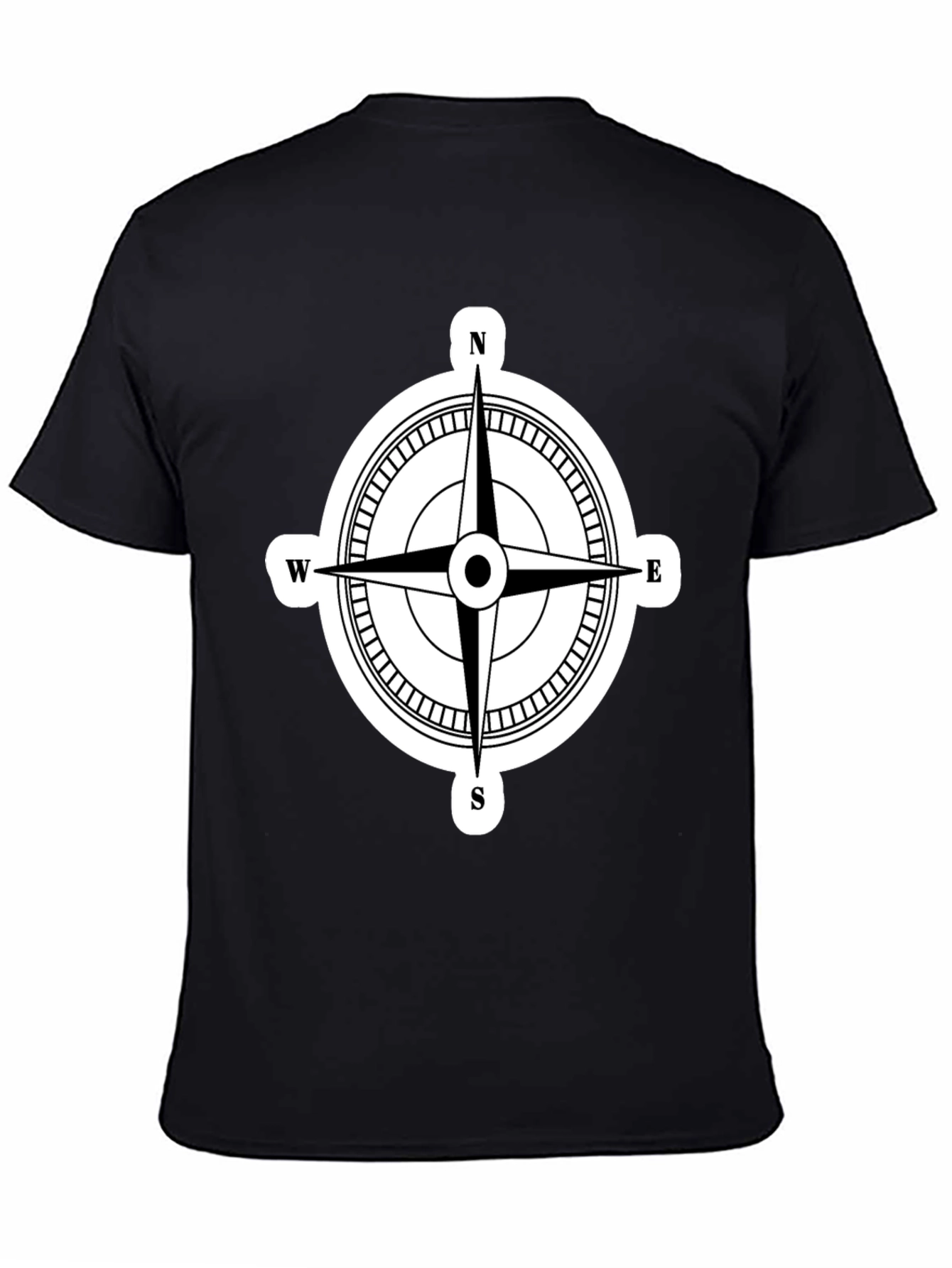 Compass Rose Graphic T-Shirt - Black