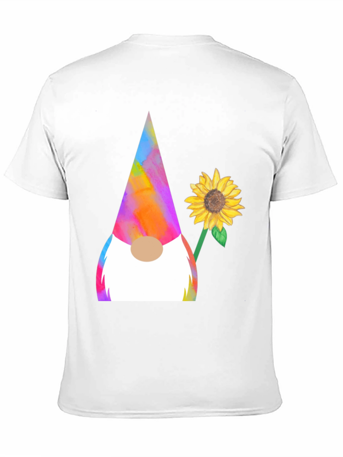 Gnome and Sunflower Graphic Tee - Quirky Mens T-Shirt