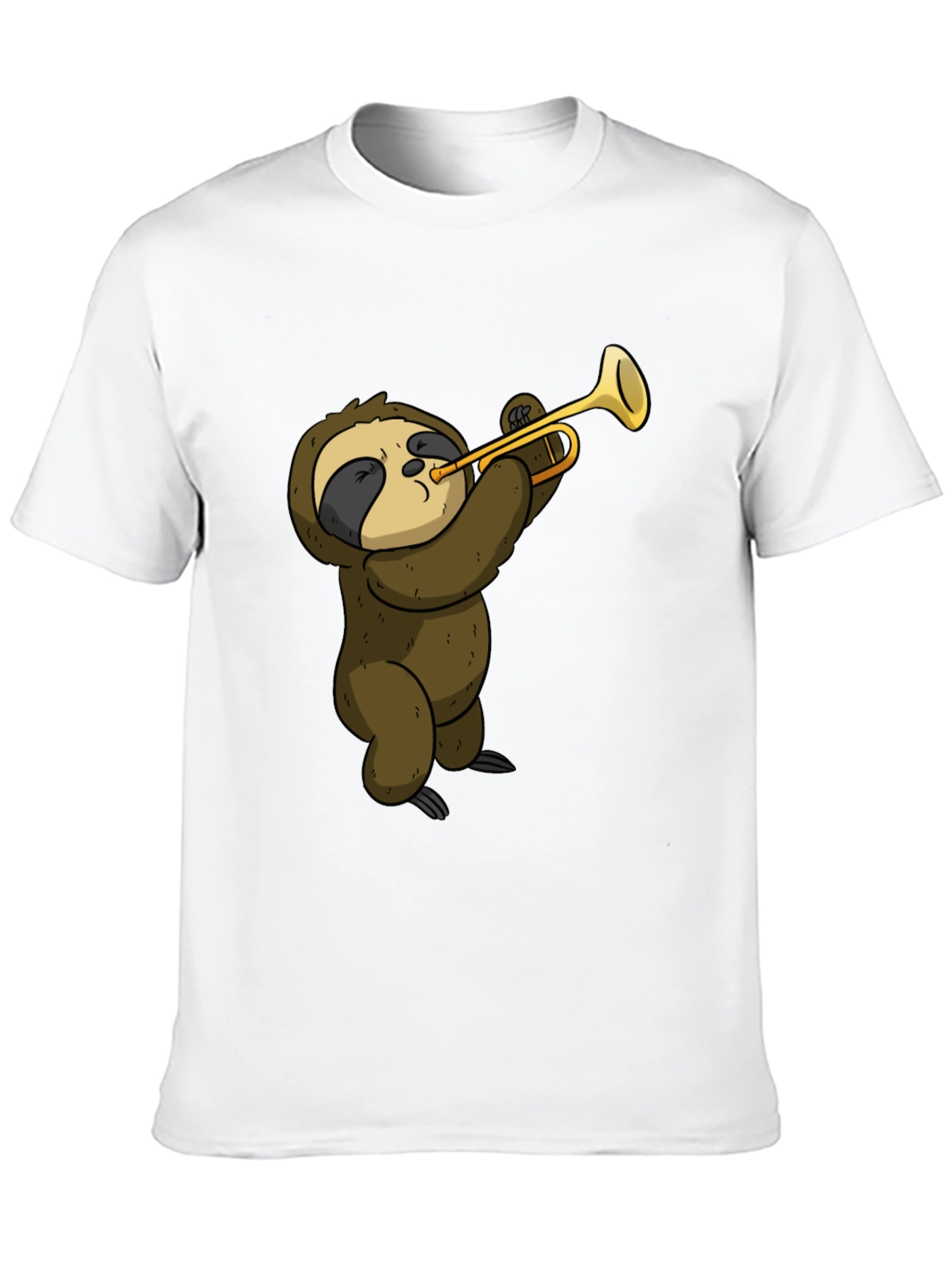 Sloth Trumpet T-Shirt - Funny Musical Animal Tee