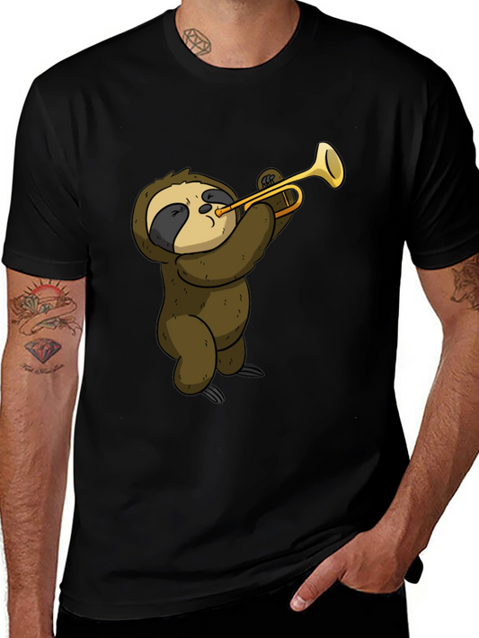 Sloth Trumpet T-Shirt - Funny Musical Animal Tee