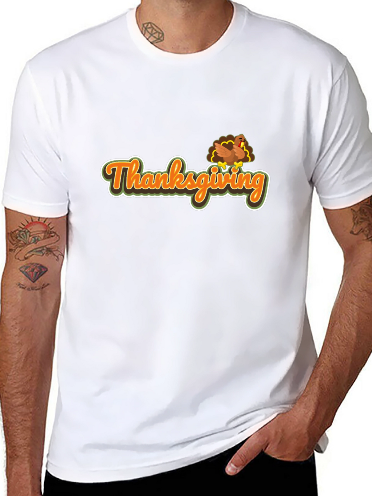 Thanksgiving Turkey Graphic Tee - Soft Black T-Shirt