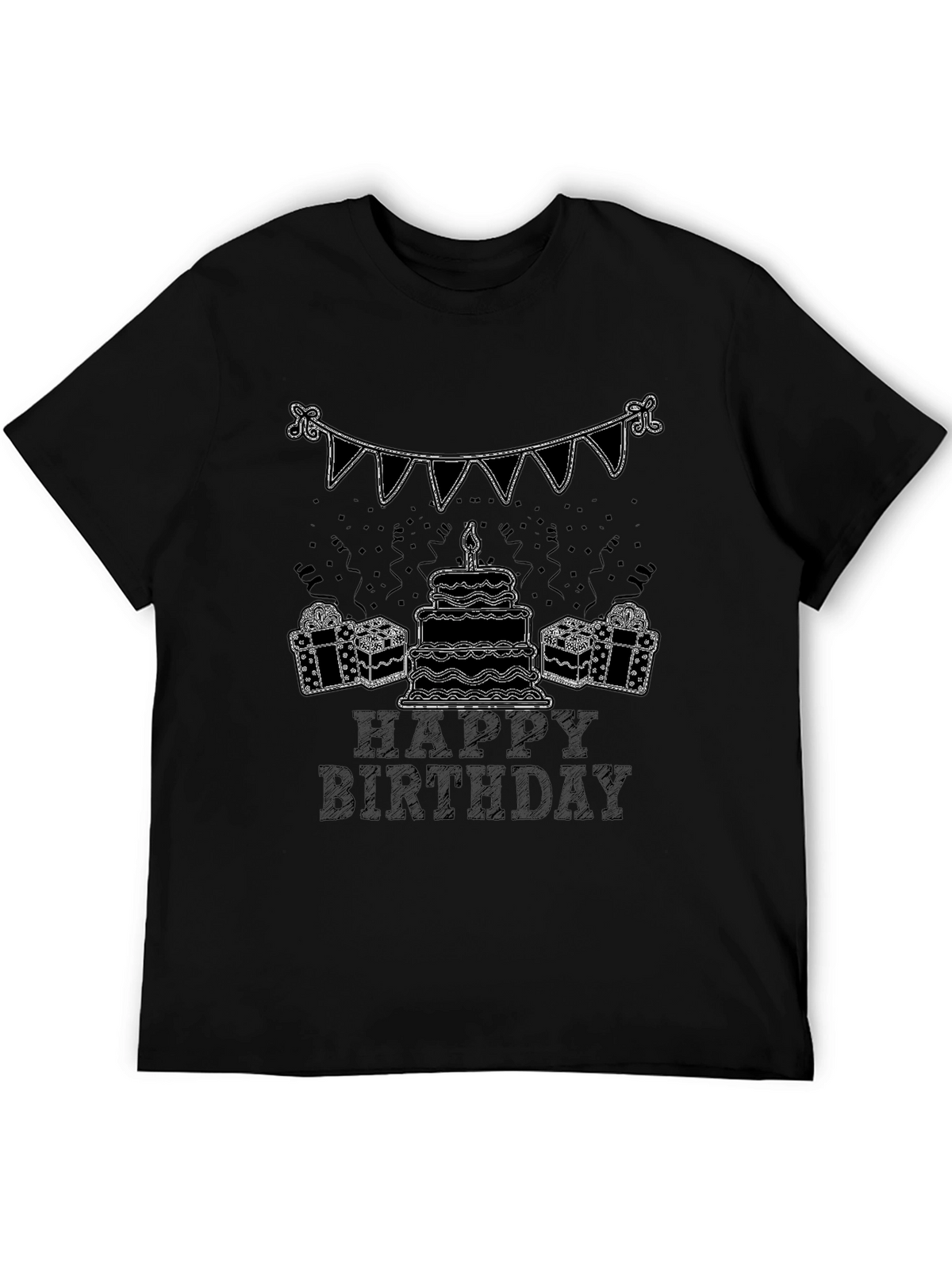 Happy Birthday Graphic Tee - Black