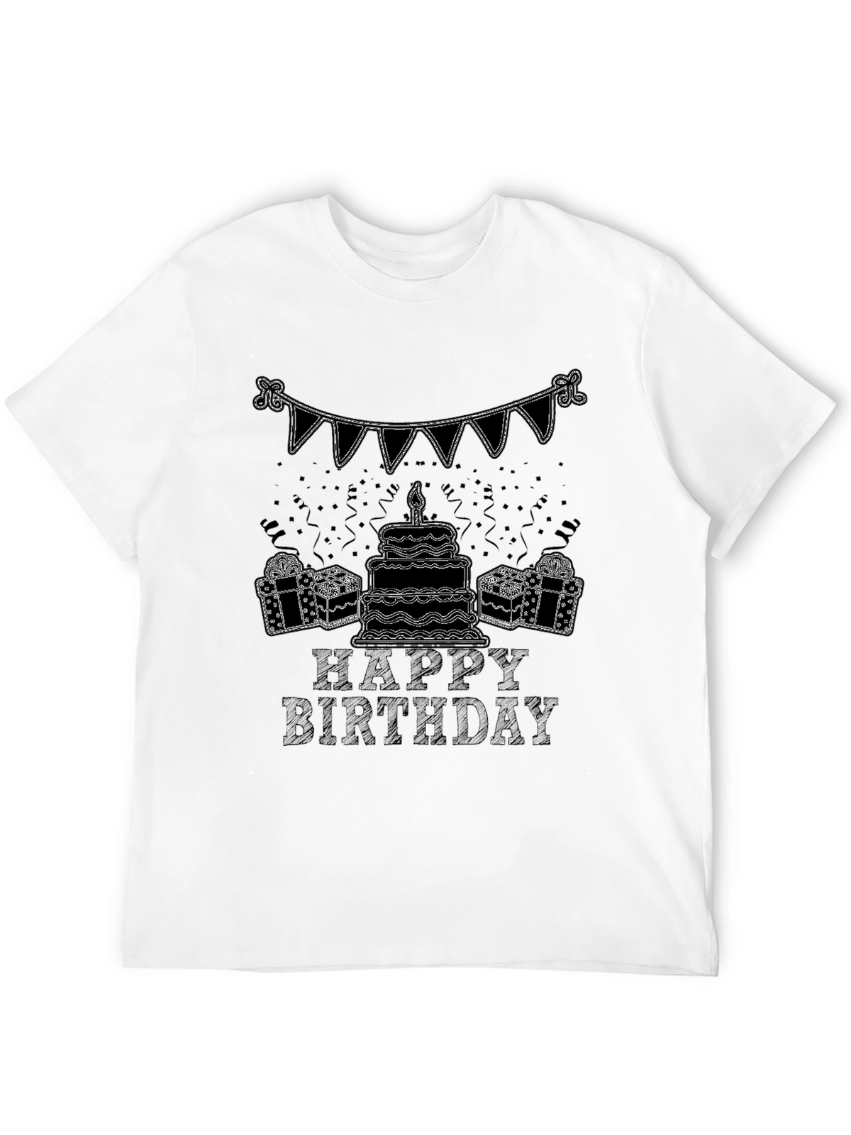 Happy Birthday Graphic Tee - Black