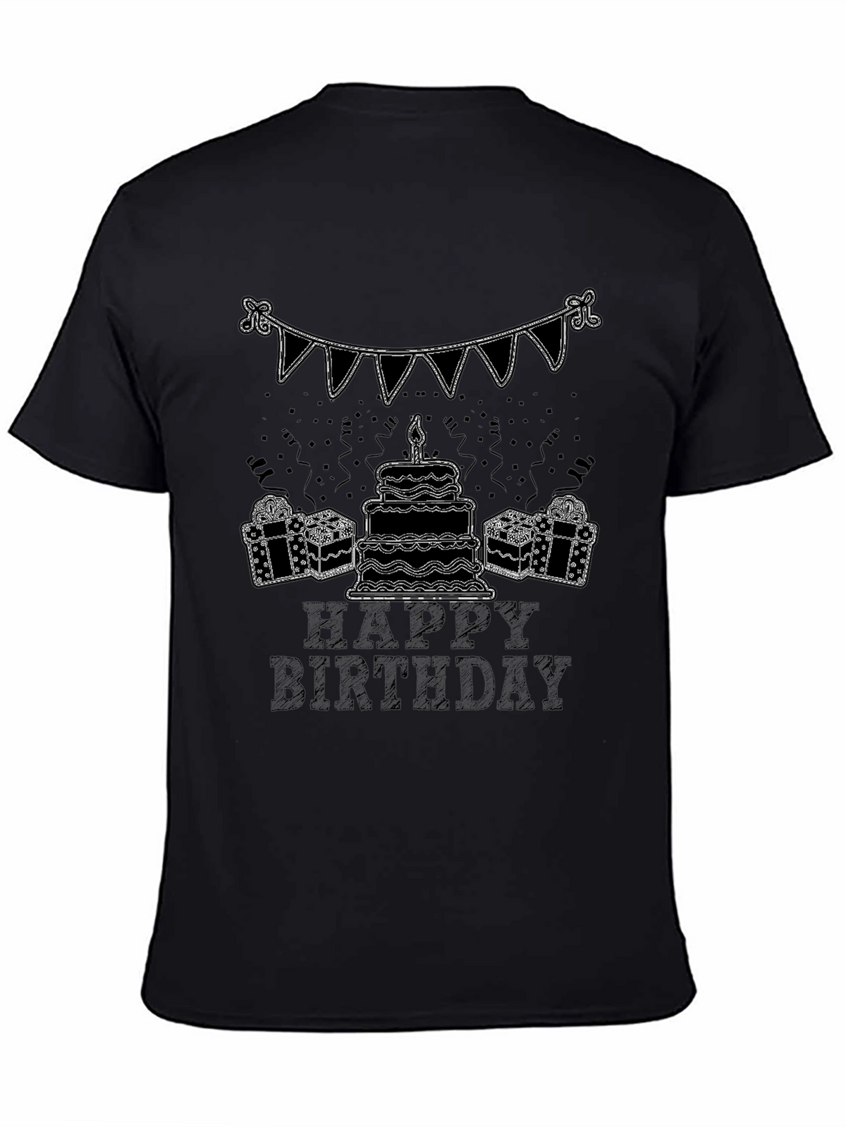 Happy Birthday Graphic Tee - Black